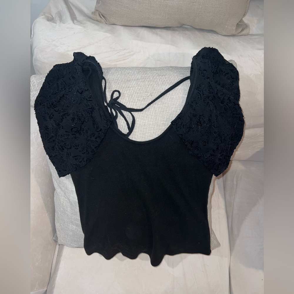 Anthropologie black lace top